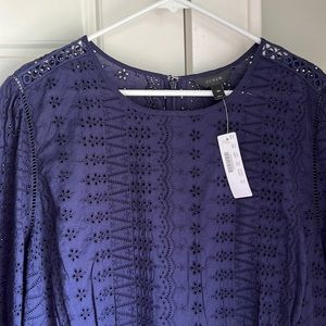 J. Crew lace dress in Navy. NWT. Body is lined. Hits at or just below knees.